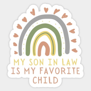 My son in law is my favorite child rainbow design Sticker